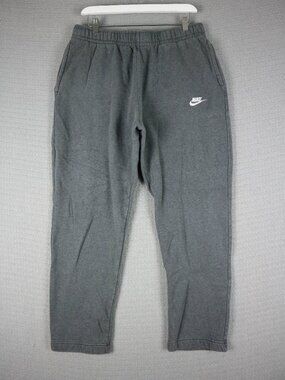 Nike Grey Cotton Straight Cut Track Pants Sweatpants Mens Large